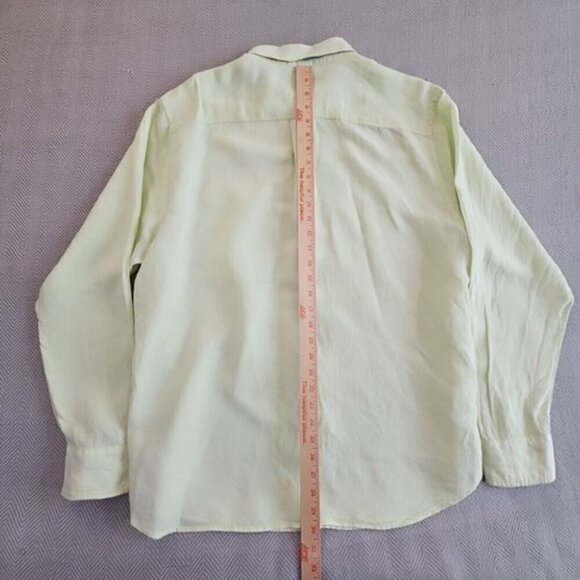 Tommy Bahama Men’s Size XL Linen Tencel Pistachio Green Long Sleeve Button Up - Picture 12 of 15